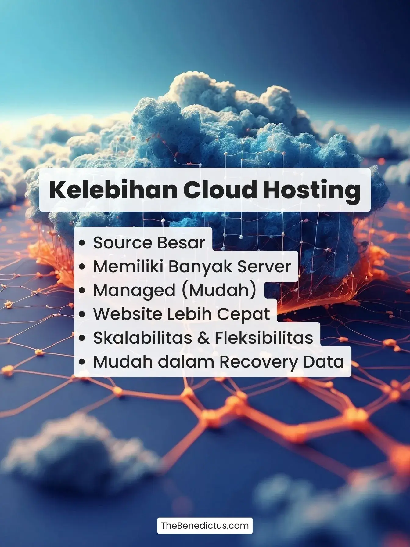 Infografik kelebihan cloud hosting.