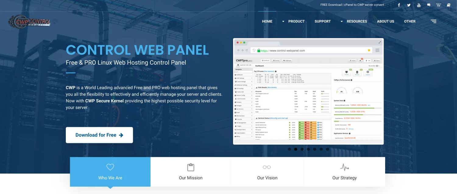 CentOS Web Panel, control panel hosting open source khusus untuk CentOS.